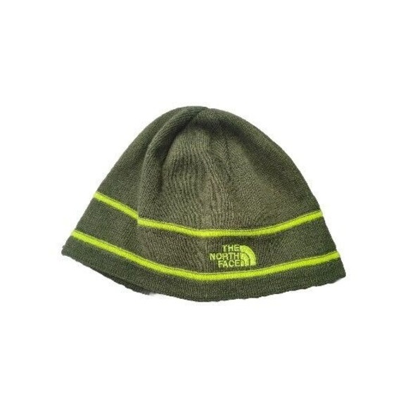 The North Face Other - The North Face Hat Boys M Spell Out Beanie Green‎ Embroidered Logo Fleece Lined